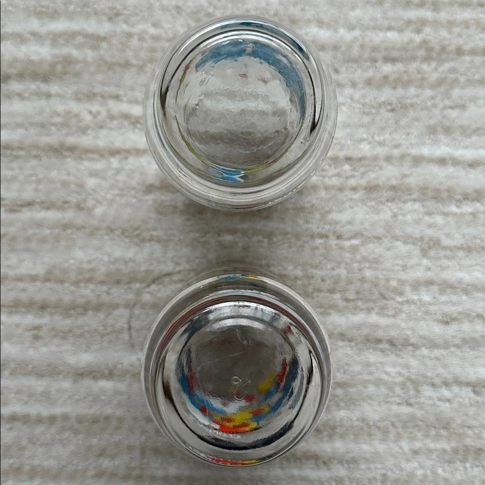 1982 Smurfette and 1983 Clumsy Smurf Glass Tumbler Peyo Wallace Berrie Hardee's